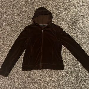 FINITY PETITE Velvet Zip Up Hoodie